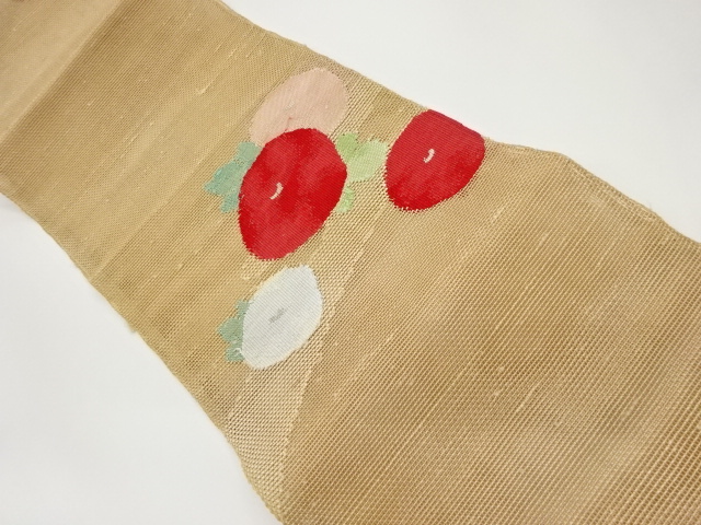 紗紬万寿菊模様織出し名古屋帯